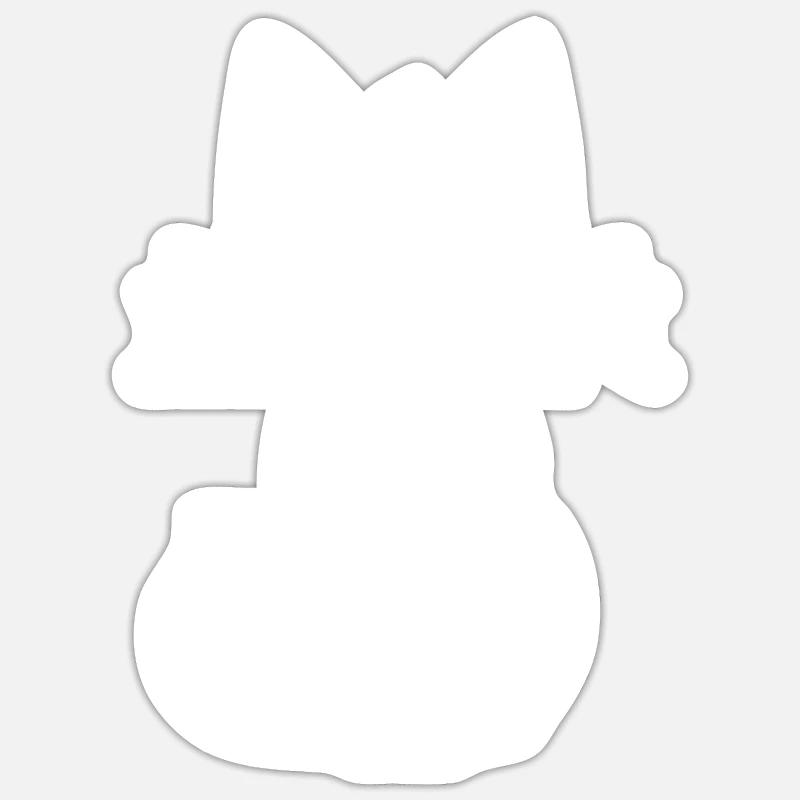 Chat chaton chaton dame - Sticker taille S (10 x 10 cm) - blanc mat
