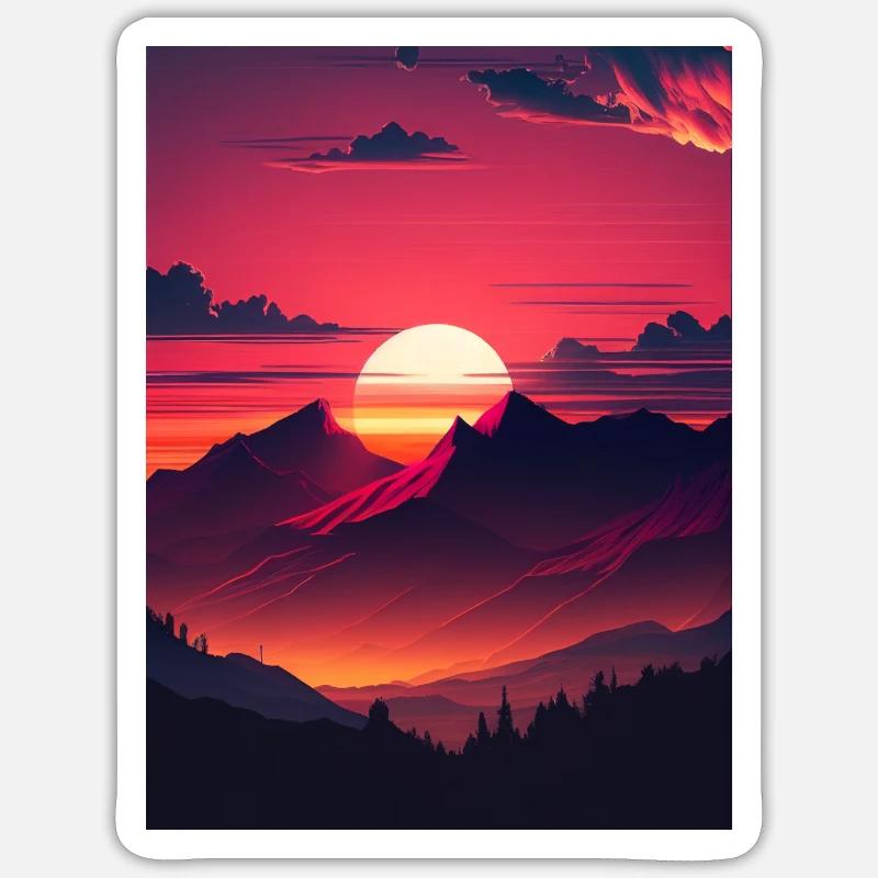 Sunset II - Sticker size S (10 x 10 cm) - white matte