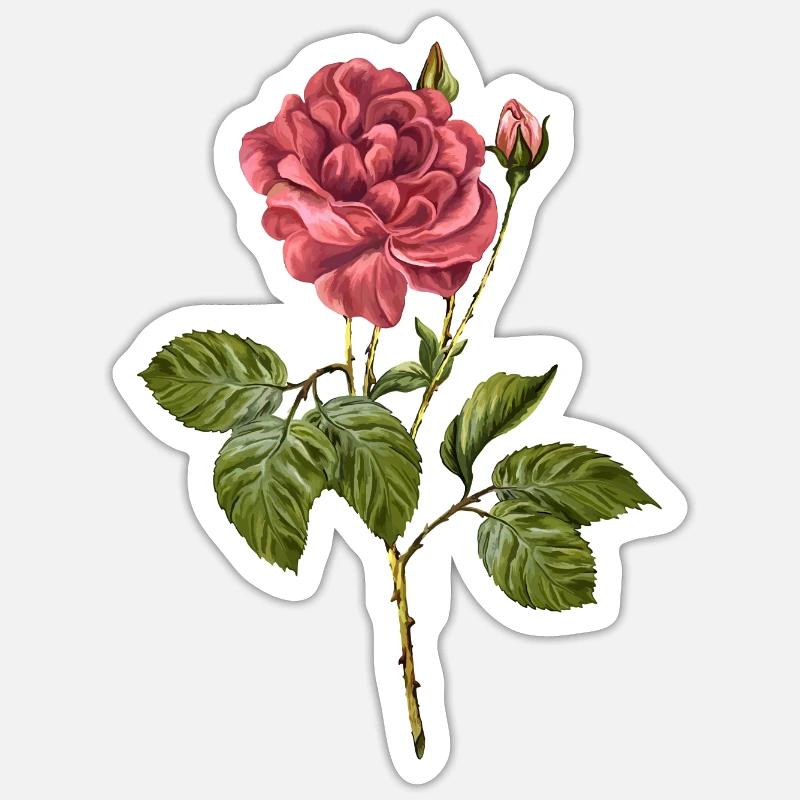 Blume - Sticker Größe S (10 x 10 cm) - Mattweiß