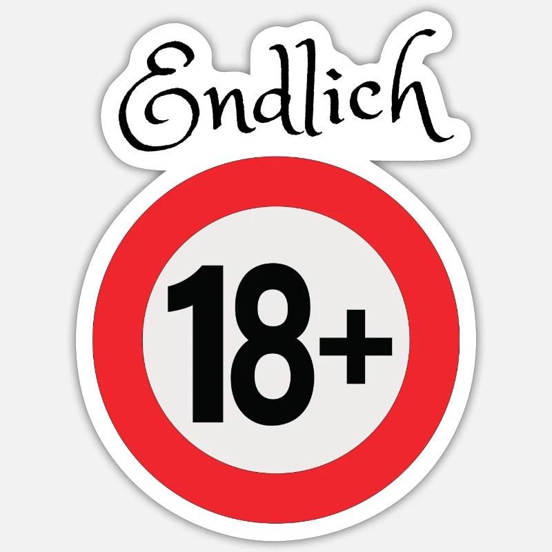 Endlich 18 Sticker Größe S (10 x 10 cm)
