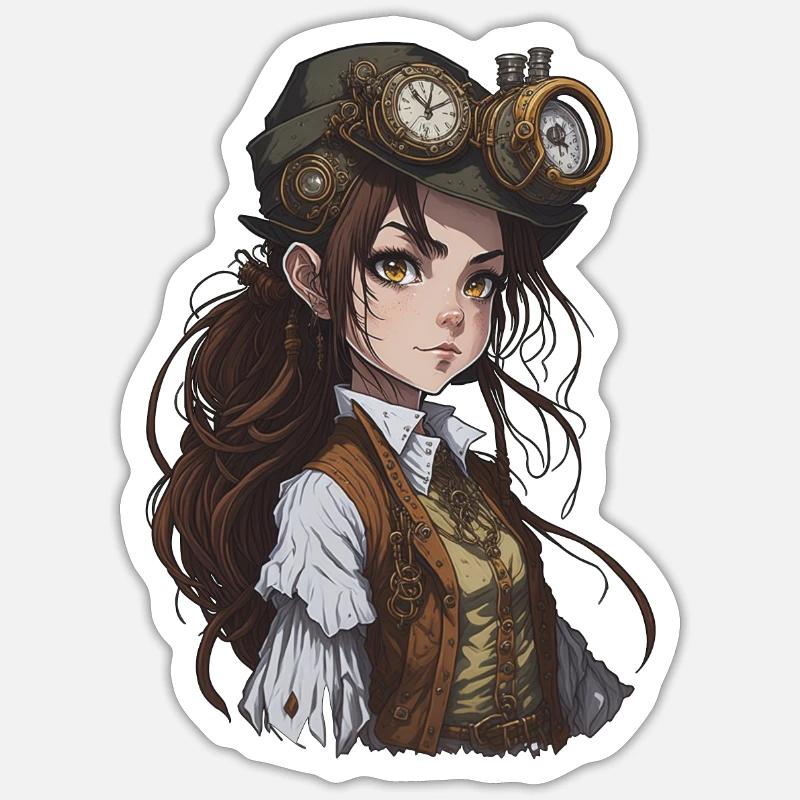 Steampunk I Geschenk - Sticker Größe S (10 x 10 cm) - Mattweiß