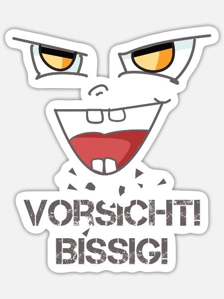 Vorsicht bissig Baby - Sticker Größe S (10 x 10 cm) - Mattweiß
