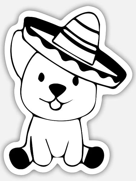 Hund Dog - Sticker Größe S (10 x 10 cm) - Mattweiß
