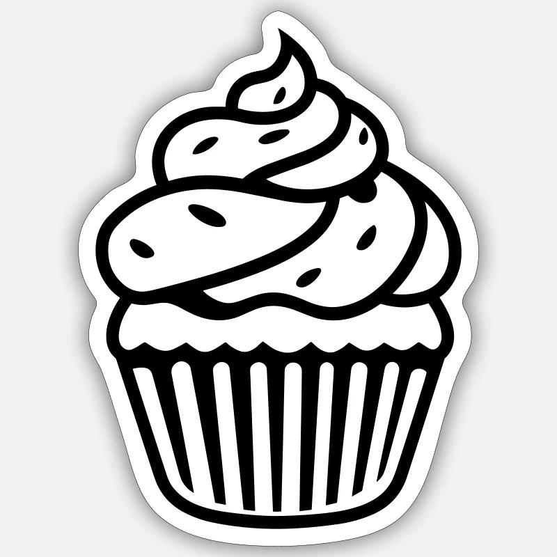 Cupcake - Sticker size S (10 x 10 cm) - white matte