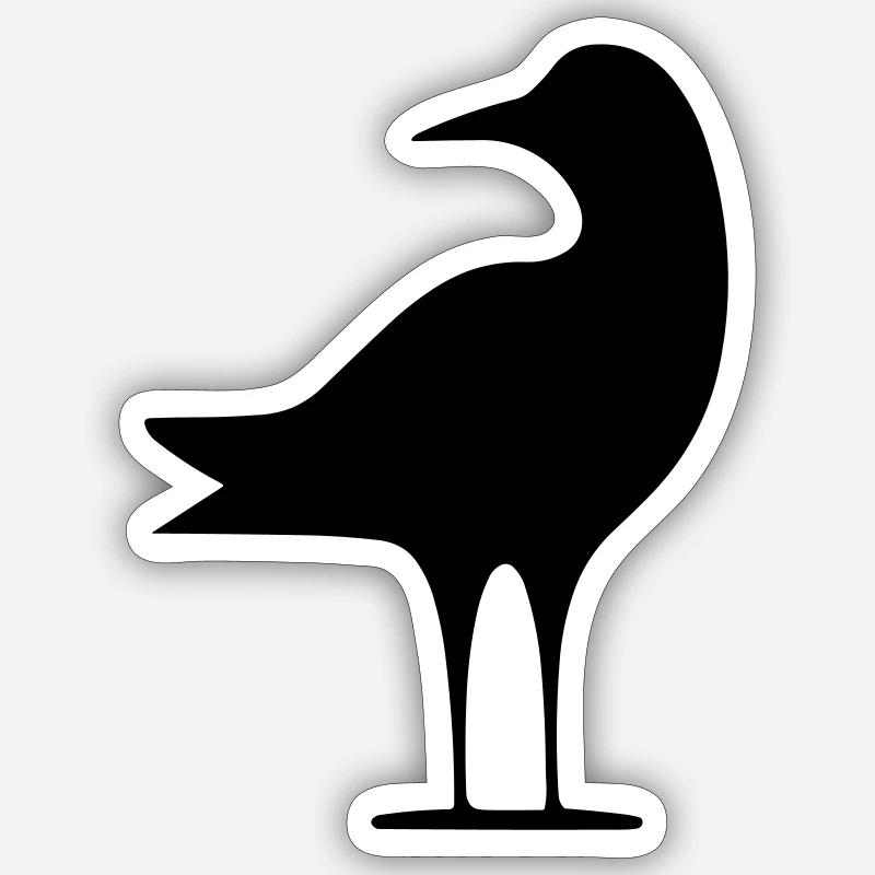 Mouette - Sticker taille S (10 x 10 cm) - blanc mat