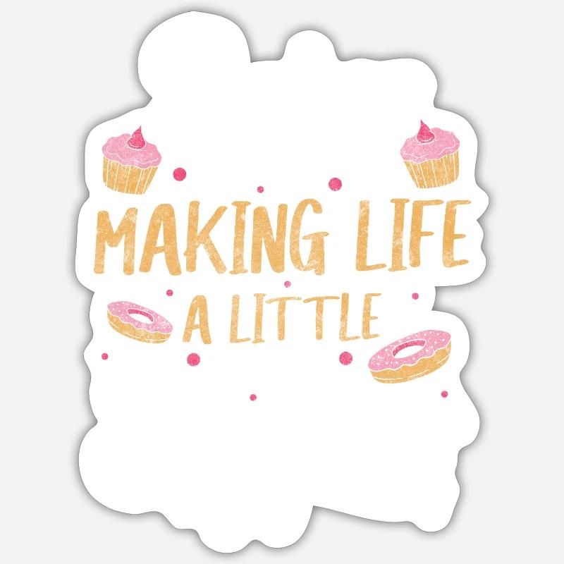 Bäcker Konditor Cupcake - Sticker Größe S (10 x 10 cm) - Mattweiß