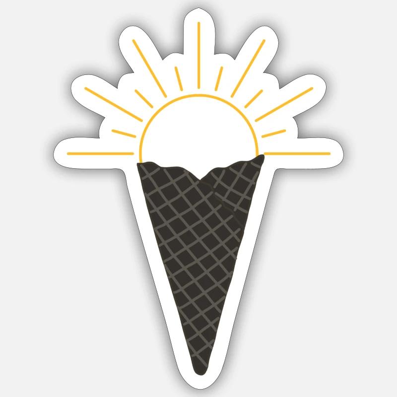 Sonne im Eis - Sticker Größe S (10 x 10 cm) - Mattweiß