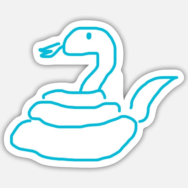 Tablier de chef avec serpent bleu Sticker taille S (10 x 10 cm)