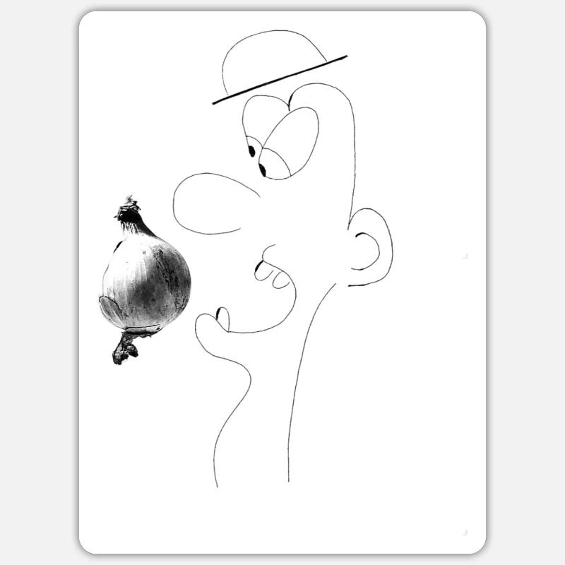 Oignon - Sticker taille S (10 x 10 cm) - blanc mat
