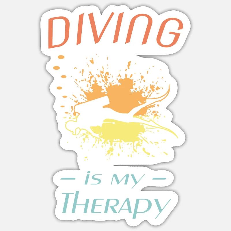 diving splash 4farbig - Sticker Größe S (10 x 10 cm) - Mattweiß