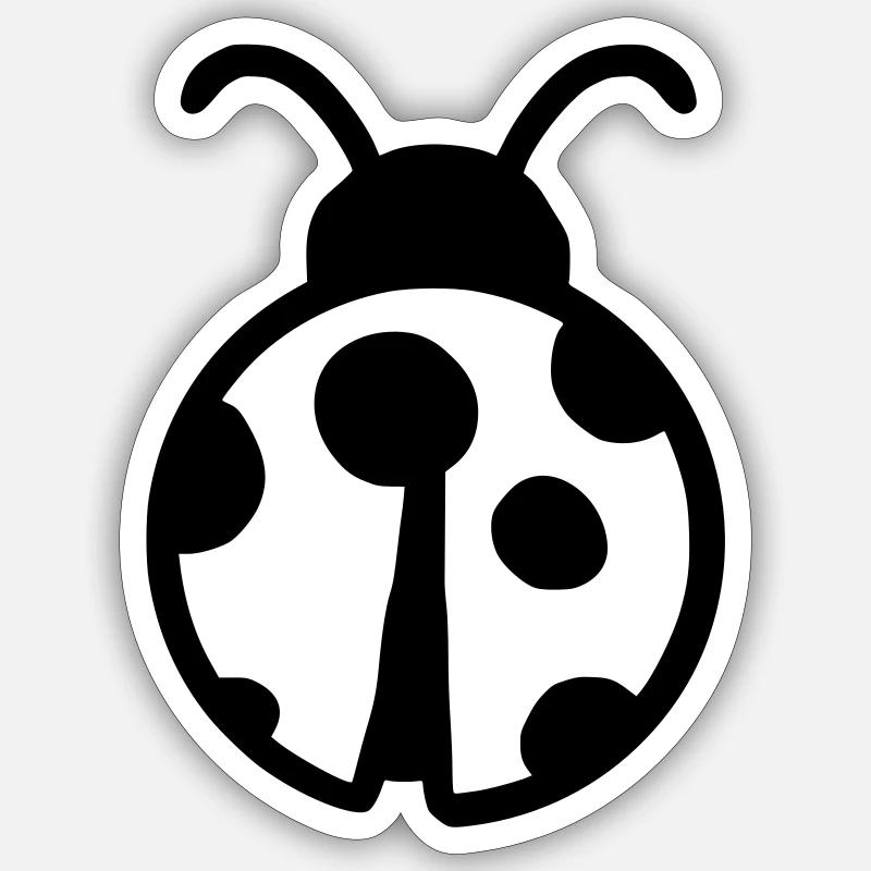 süßer Marienkäfer - Sticker Größe S (10 x 10 cm) - Mattweiß