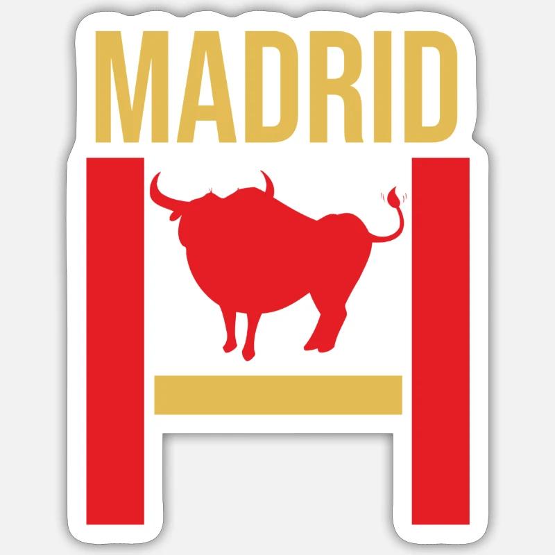 Das klassische Madrid Souvenir - Sticker Größe S (10 x 10 cm) - Mattweiß