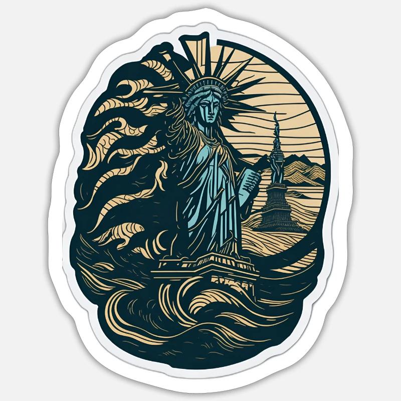 Transcendent Wave: Liberty Dance - Sticker Größe S (10 x 10 cm) - Mattweiß