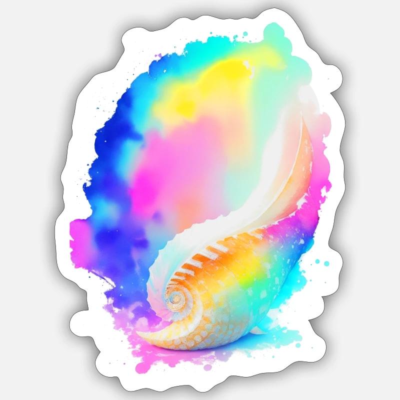 Shell - Sticker size S (10 x 10 cm) - white matte