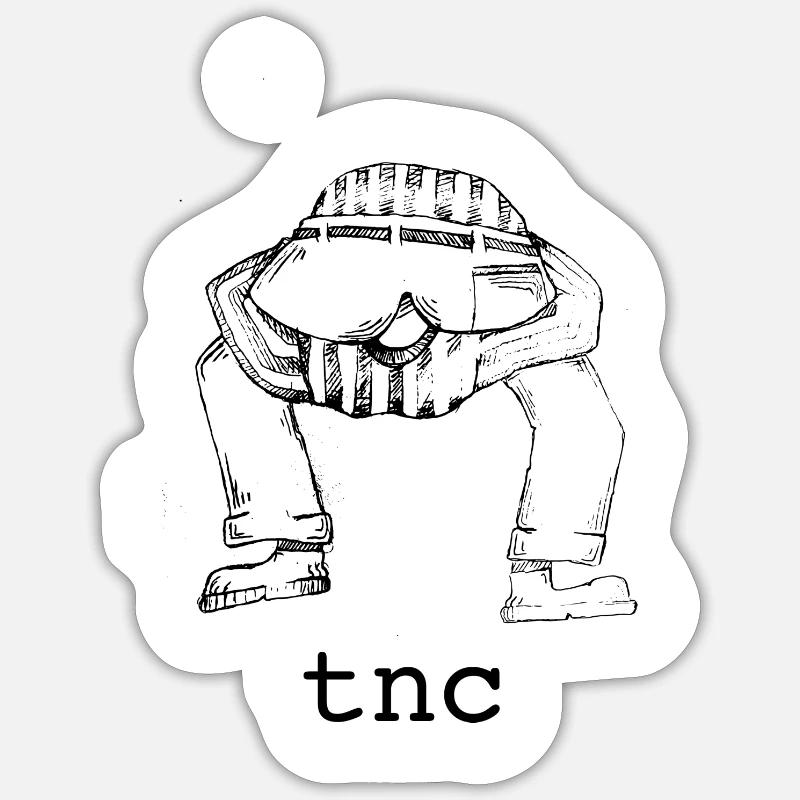 TNC NOIR - Sticker taille S (10 x 10 cm) - blanc mat