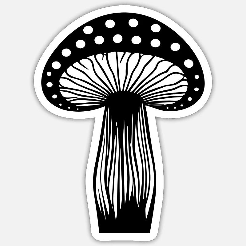 Mushroom - Sticker size S (10 x 10 cm) - white matte