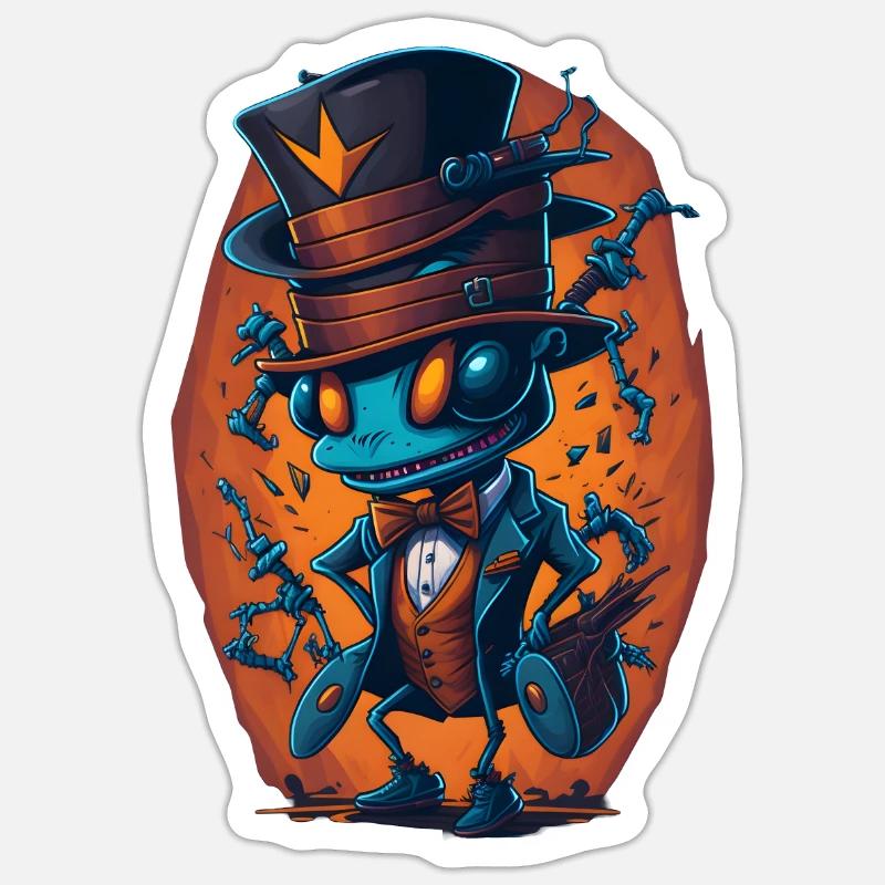 Ant with Hat Funny - Sticker size S (10 x 10 cm) - white matte