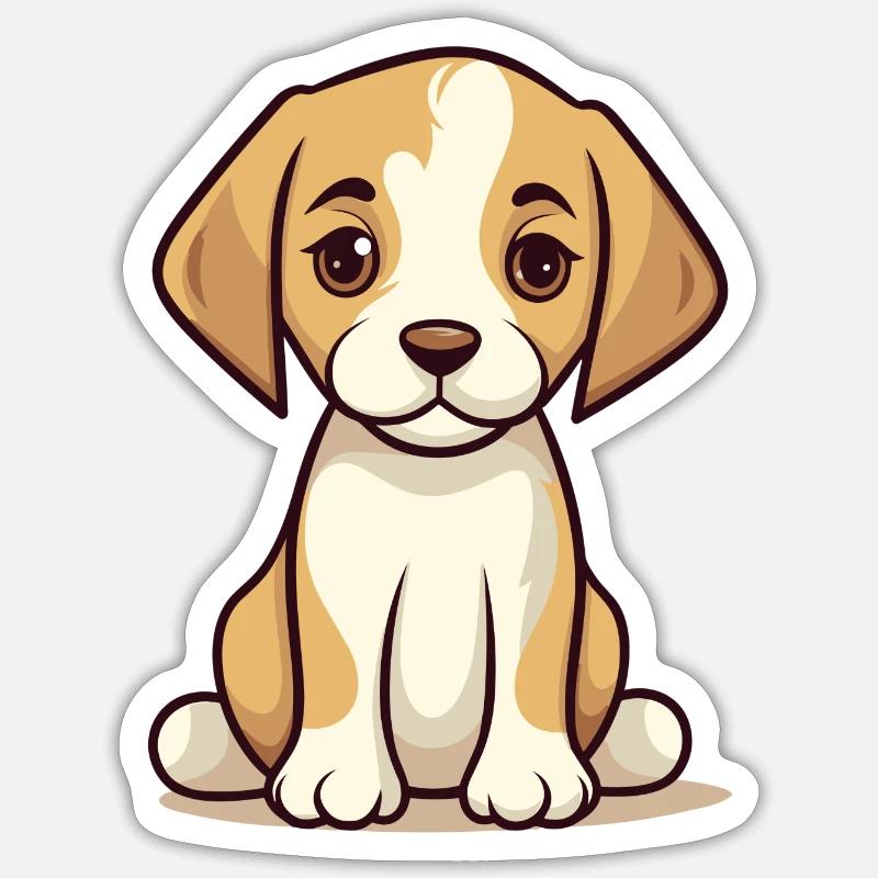 Beagle - Sticker taille S (10 x 10 cm) - blanc mat