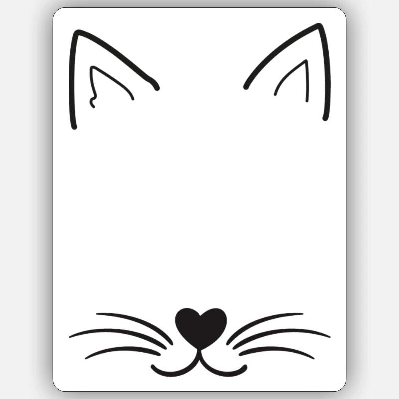 Cat - Sticker Größe S (10 x 10 cm) - Mattweiß