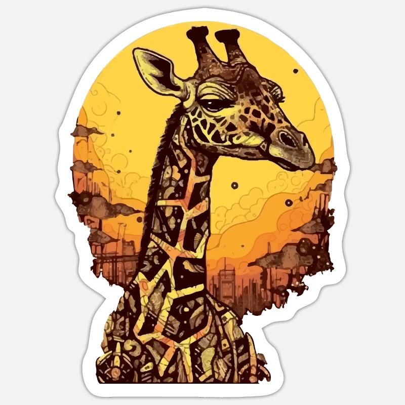 Doudou die Giraffe - Sticker Größe S (10 x 10 cm) - Mattweiß