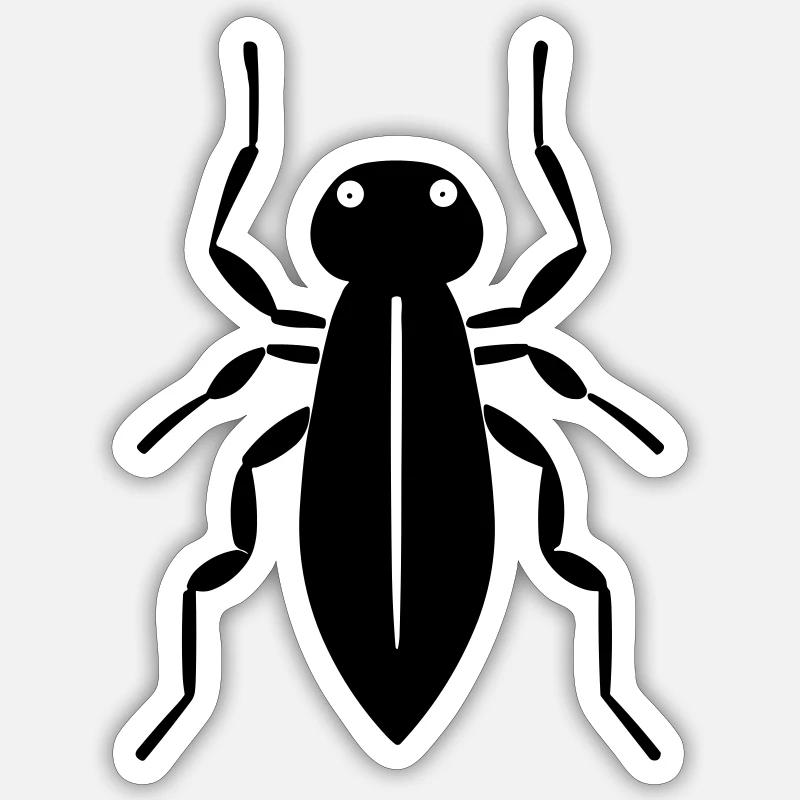 Flea insect - Sticker size S (10 x 10 cm) - white matte