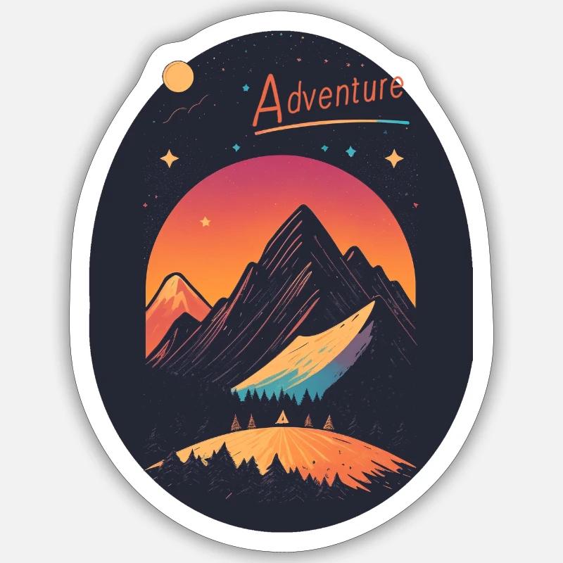 Aventure - Sticker taille S (10 x 10 cm) - blanc mat
