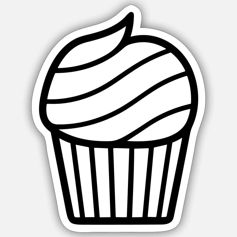 muffin - Sticker size S (10 x 10 cm) - white matte