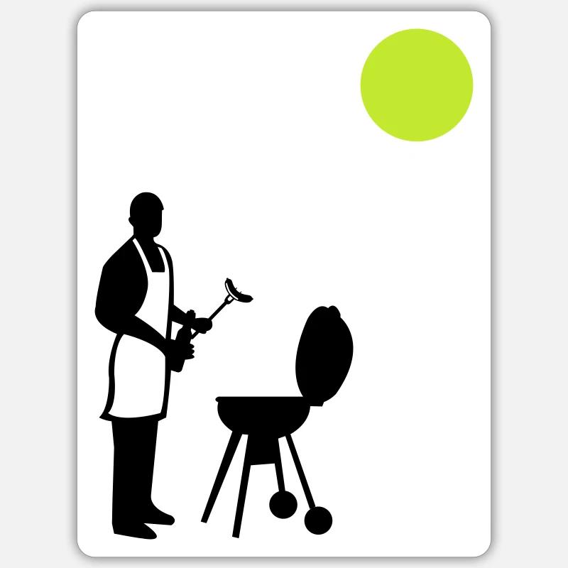 Barbecuing Summer Sticker size S (10 x 10 cm)