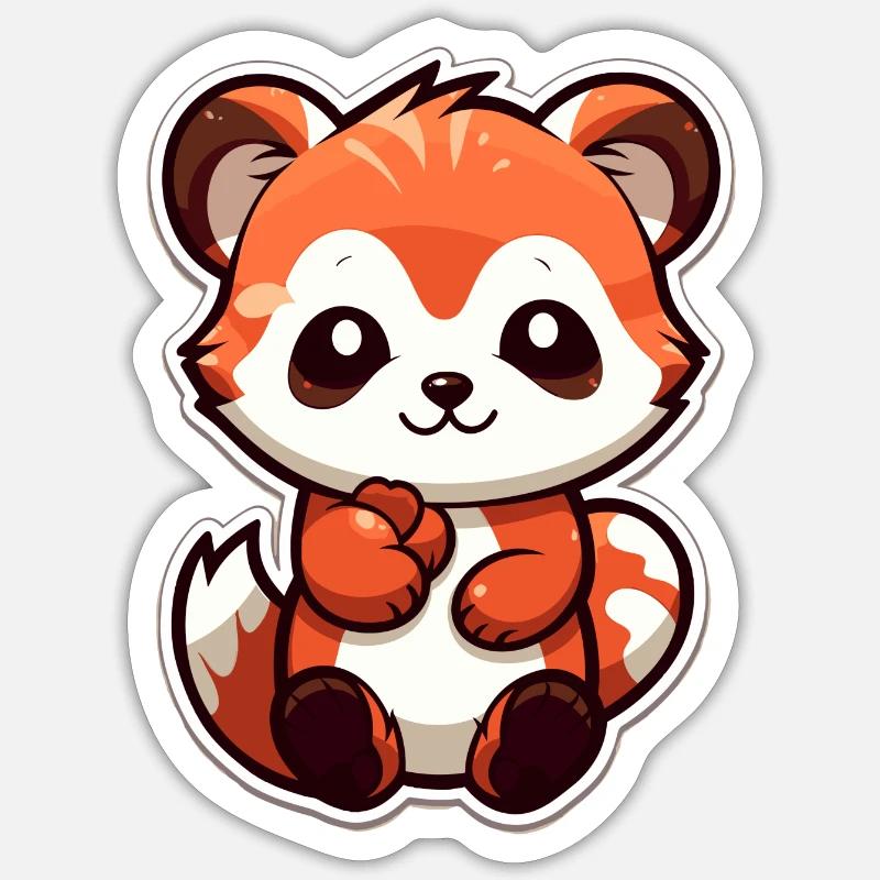 Red panda - Sticker size S (10 x 10 cm) - white matte
