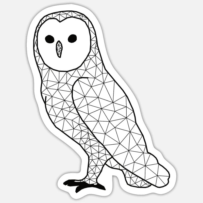 Owll GeomeTRIX - Sticker Größe S (10 x 10 cm) - Mattweiß