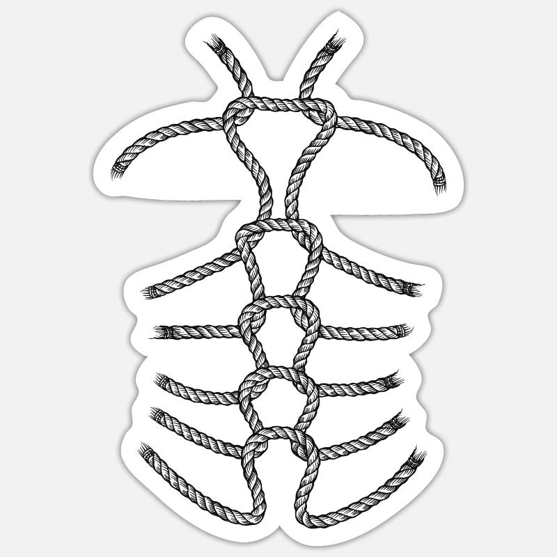 Shibari 1 - Sticker taille S (10 x 10 cm) - blanc mat
