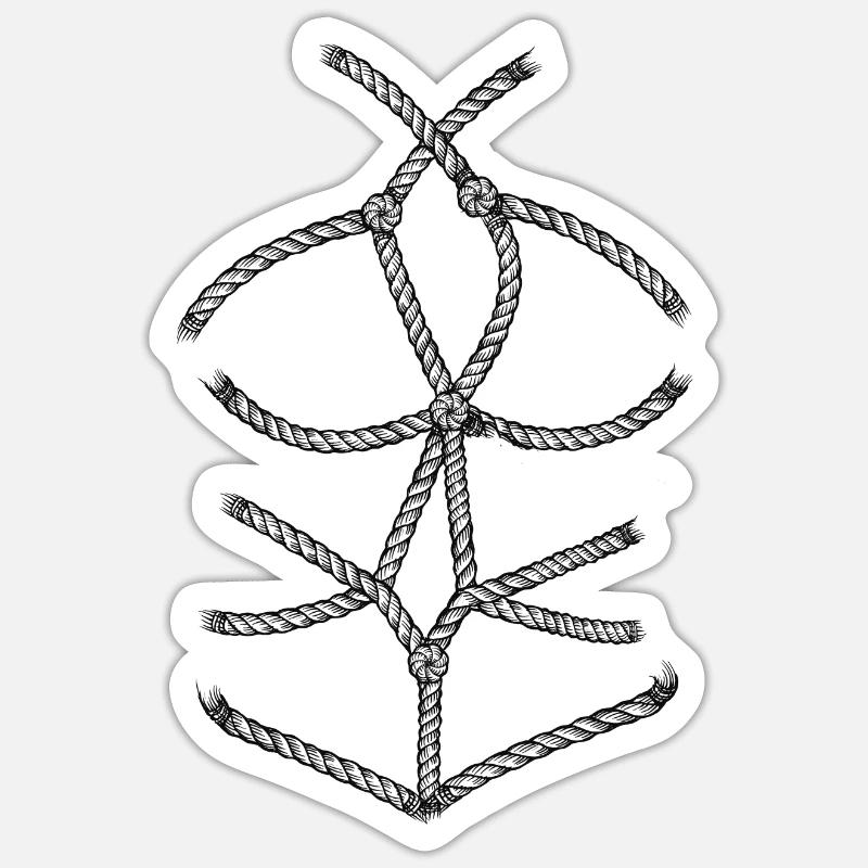 Shibari 4 - Sticker taille S (10 x 10 cm) - blanc mat