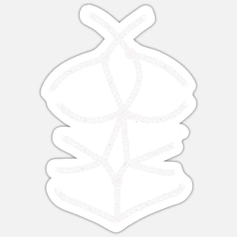 Shibari 4 white - Sticker Größe S (10 x 10 cm) - Mattweiß