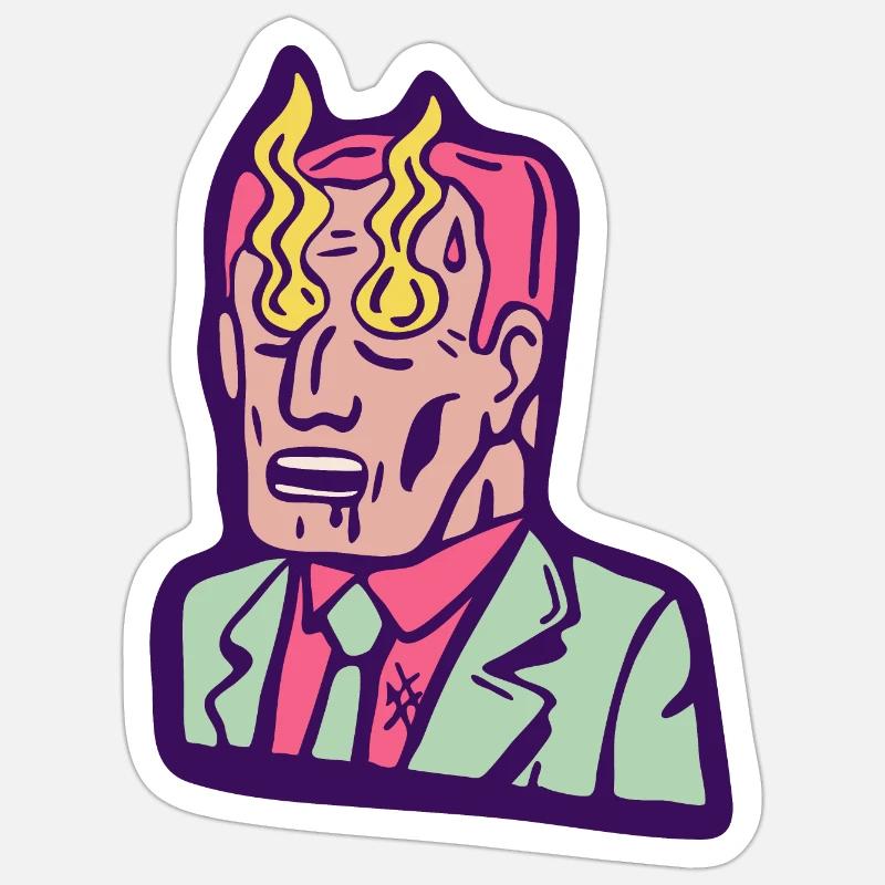 Die brennenden Augen eines Workaholics Sticker Größe S (10 x 10 cm)
