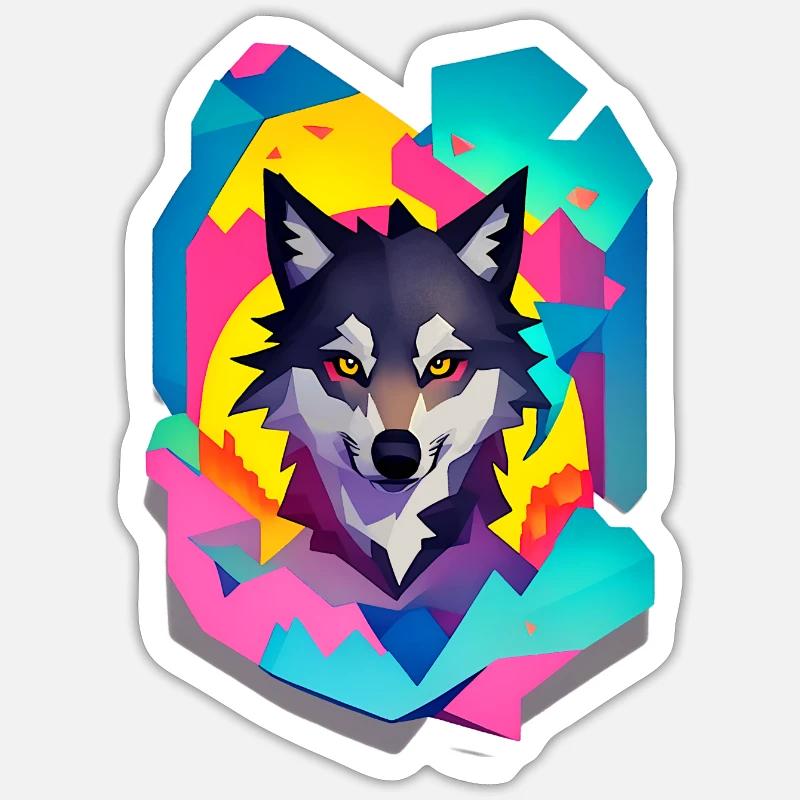 Wolf - Sticker Größe S (10 x 10 cm) - Mattweiß
