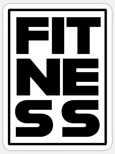 fitness mit rahmen black - Sticker Größe S (10 x 10 cm) - Mattweiß