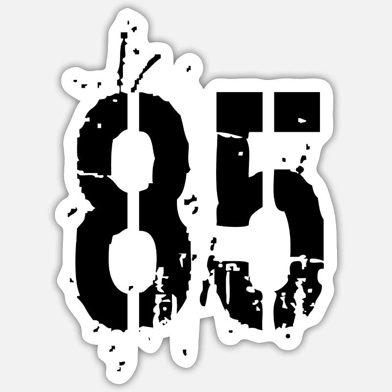 Nummer 85 - Sticker Größe S (10 x 10 cm) - Mattweiß