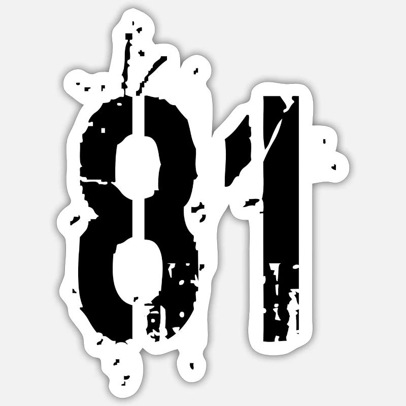 Number 81 - Sticker size S (10 x 10 cm) - white matte