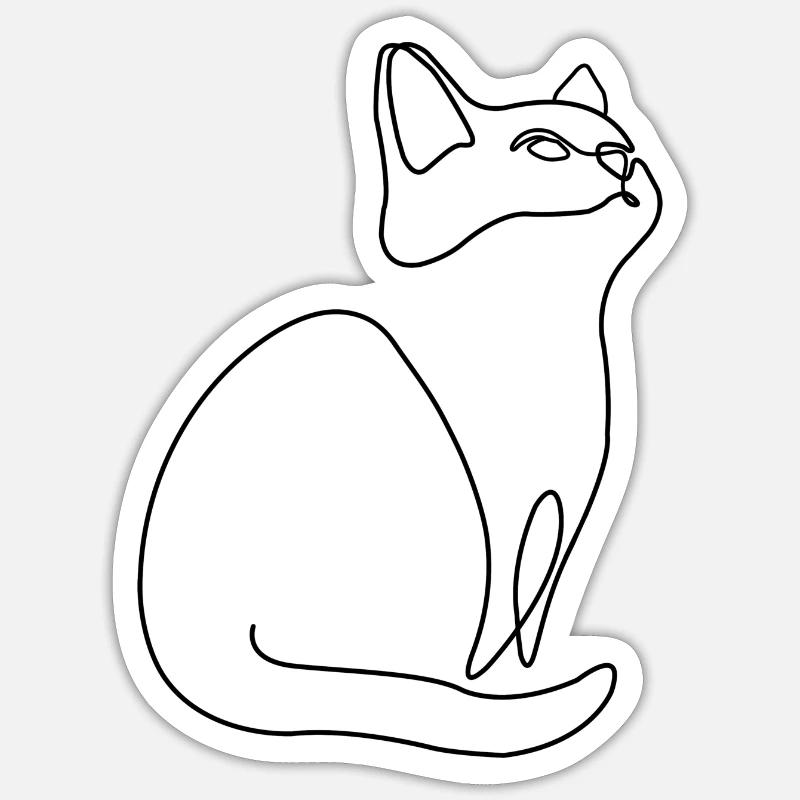 Kätzchen Kater Katze - Sticker Größe S (10 x 10 cm) - Mattweiß