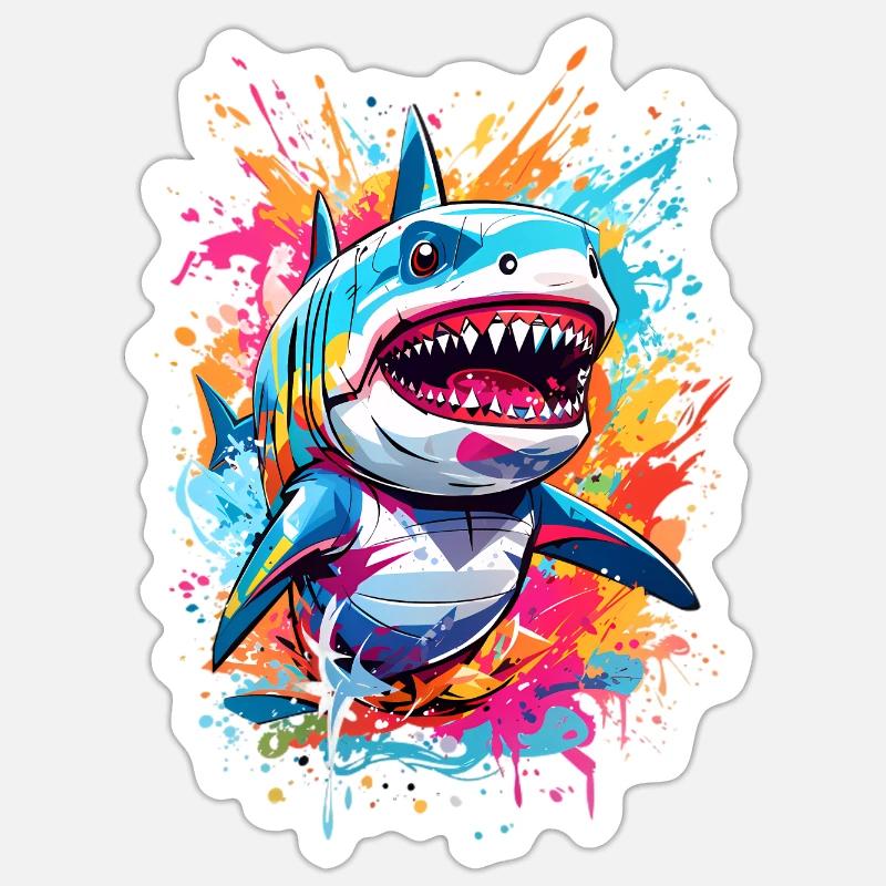 Shark - Sticker size S (10 x 10 cm) - white matte