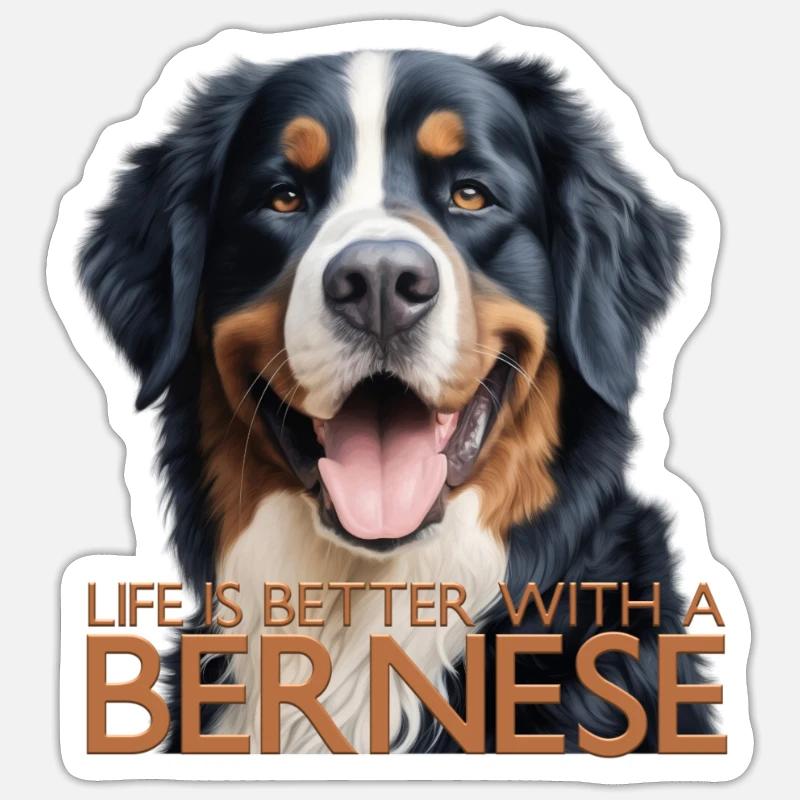 Bouvier bernois - Sticker taille S (10 x 10 cm) - blanc mat