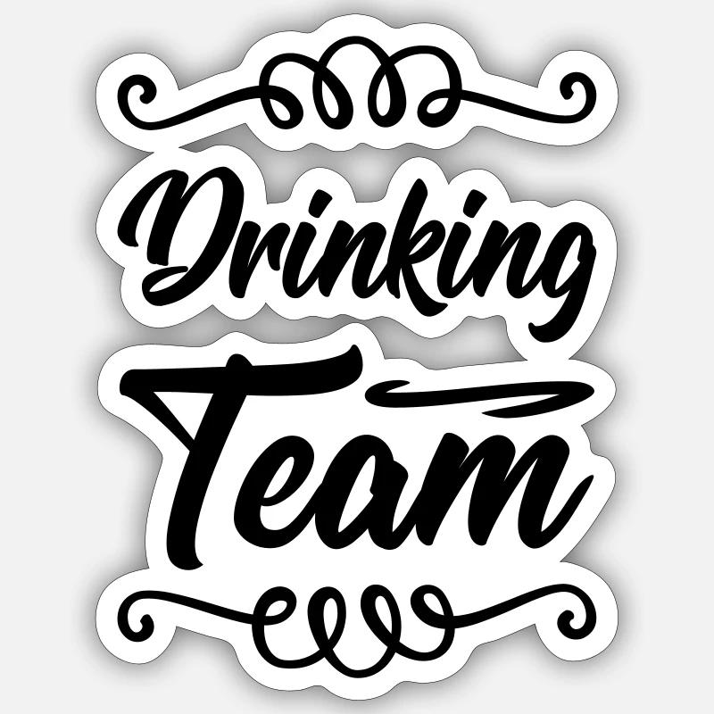 Drinking Team - Sticker Größe S (10 x 10 cm) - Mattweiß