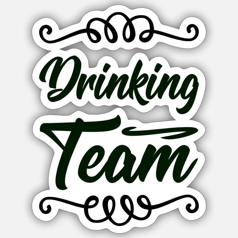 drinking team - Sticker Größe S (10 x 10 cm) - Mattweiß