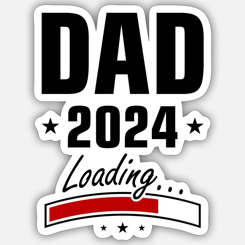 Dad 2024 Loading Papa Sticker Größe S (10 x 10 cm)