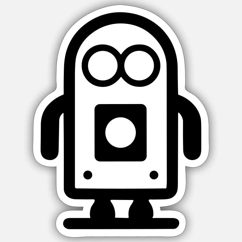 Kleiner Roboter - Sticker Größe S (10 x 10 cm) - Mattweiß