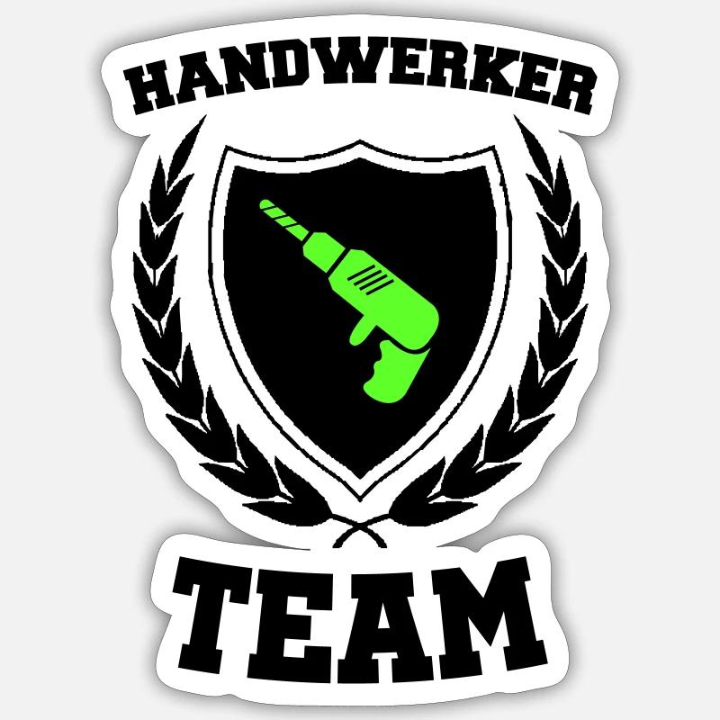 Handwerker Team 01 - Sticker Größe S (10 x 10 cm) - Mattweiß