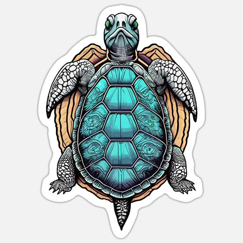 Psychedelic Turtle - Sticker size S (10 x 10 cm) - white matte