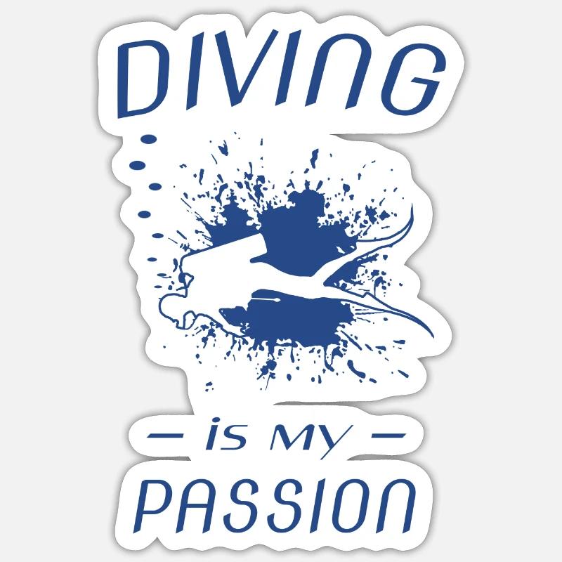 diving is my passion - Sticker Größe S (10 x 10 cm) - Mattweiß