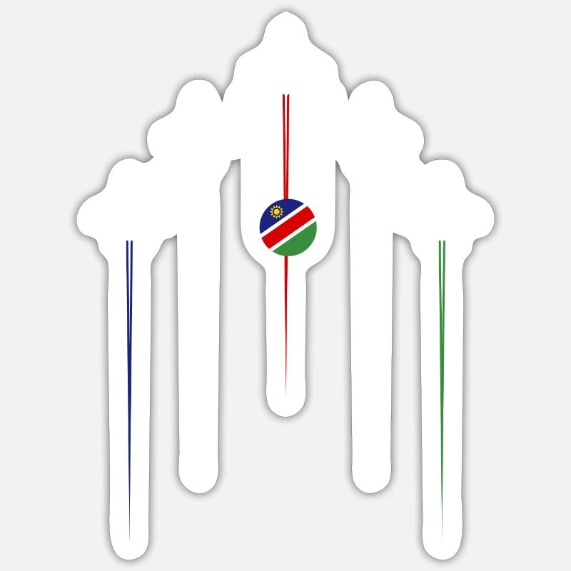 Namibia Lignes aériennes - Sticker taille S (10 x 10 cm) - blanc mat
