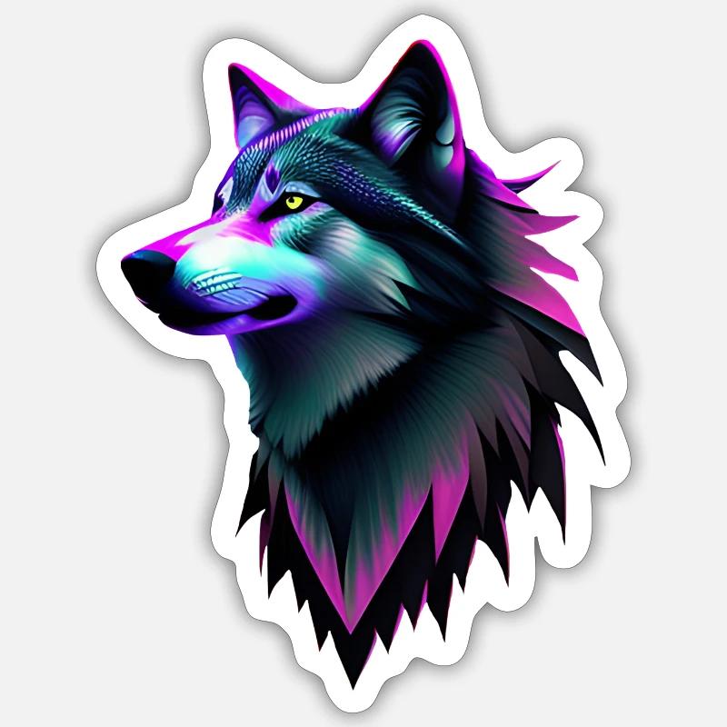 Wolf - Sticker Größe S (10 x 10 cm) - Mattweiß